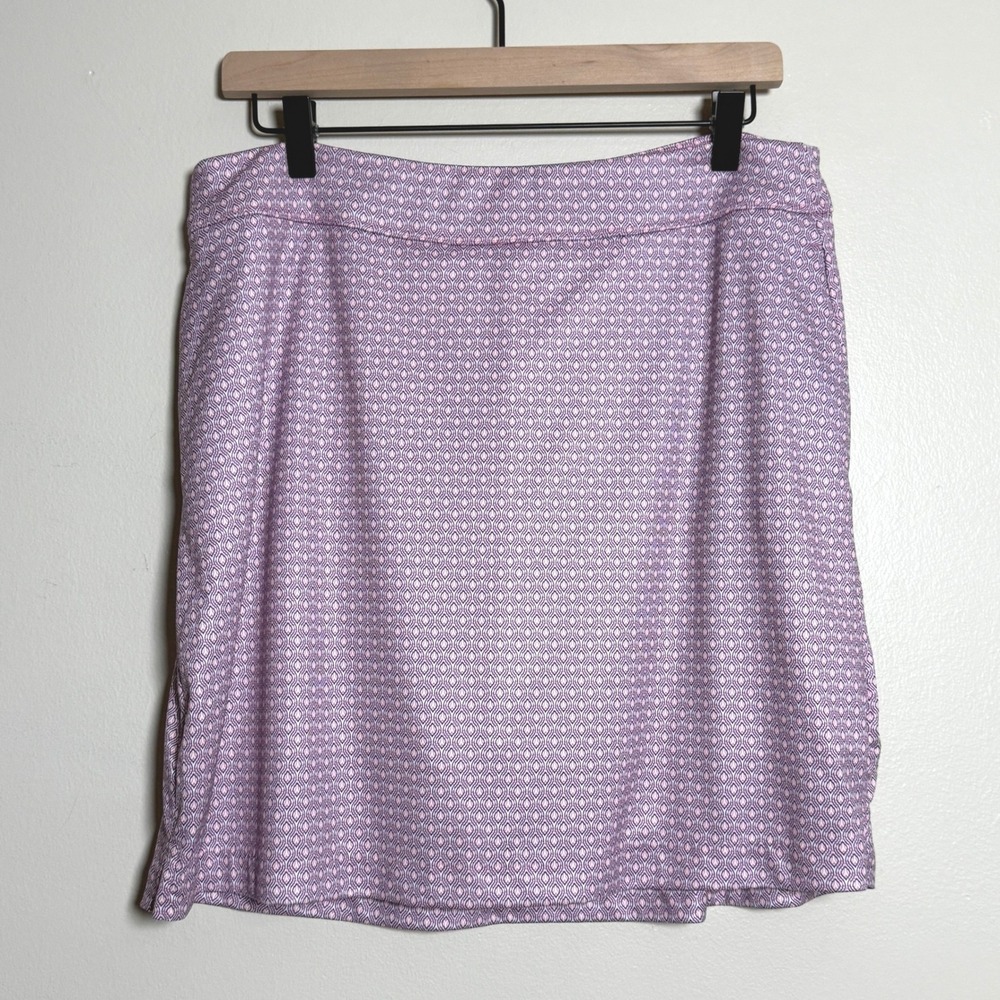 Greg Norman Womens Golf Skort M Pink Geometric Lined Active Tennis‎ Skirt